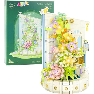 mamido Stavebnice květinová věž s LED podsvícením 632 ks