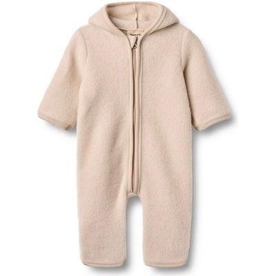 Merino overal detský s kapucňou Wheat pale lilac
