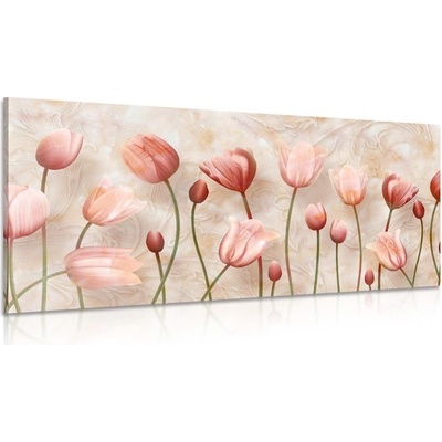 Obraz starorůžové tulipány - 100x50