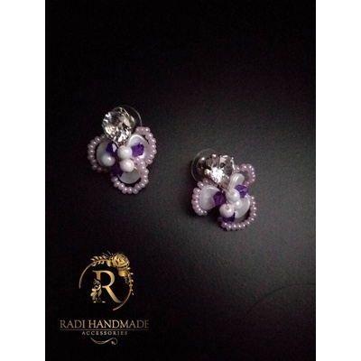 Radi handmade Обици с лилави кристали (530)