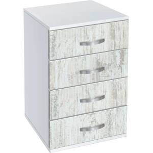 Bogdan Furniture G Скрин с чекмеджета Memo. bg, модел BM-Ava 500, бял гланц и кристал