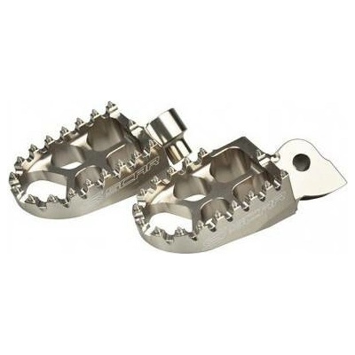 SCAR závodní stupačky řidiče hliníkové EVO YAMAHA YZ / YZF / WR / WRF / TENERE 700, FANTIC barva stříbrná