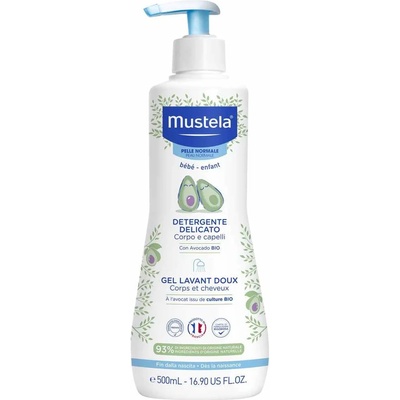 Mustela Нежен измиващ гел Mustela - За коса и тяло, 500 ml