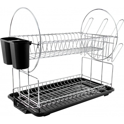 HausRoland Сушилник за съдове HausRoland HR302-1/HR302-2, 2 нива, Хром/Черен - Код G9163 (G9163-6954125106229)