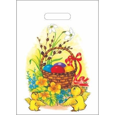 Velikonoční taška 25 × 35 cm bílá - Velikonoční koleda