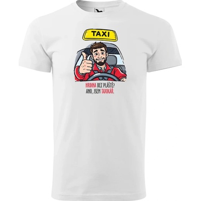 Sablio Tričko s potiskem pro taxikáře Hrdina bez pláště? Ano, jsem taxikář bílé
