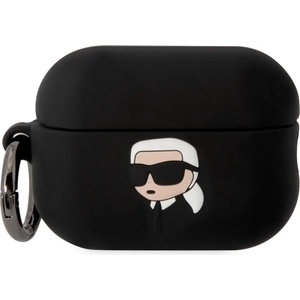 Karl Lagerfeld AirPods Pro 2 черен силиконов калъф Karl Head 3D (KLAP2RUNIKK)