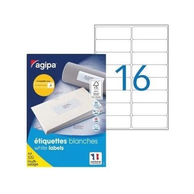 Etikety univerzálne 99,1x33,9mm Agipa A4 100 hárkov
