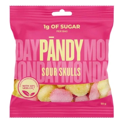 Pandy Sour Skulls kyselé želé Malina Citron 50 g