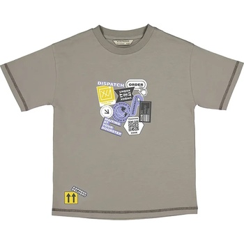 Image 1 of MAYORAL Тениска къс ръкав stickers сиво-бежово за момче Mayoral