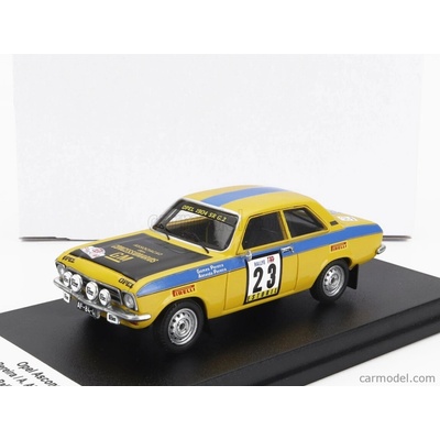 Trofeu Opel Ascona night Version N 23 Rally Tap 1974 G.pereira A.aimeida Pereira Žlutá Modrá 1:43