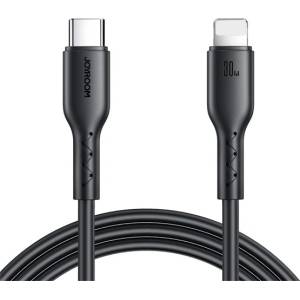 JOYROOM iPhone 14 Plus / 14 Pro Max / 14 Pro JOYROOM FLASH-CHARGE SERIES кабел за данни Type-C - Lightning, 100 см, ЧЕРЕН (SA26-CL3 USB-C / LIGHTNING_100_B)