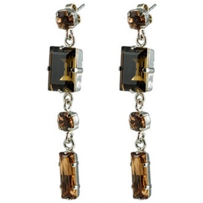 Klimm se Swarovski Elements podélný kámen Smoked Topaz 13045