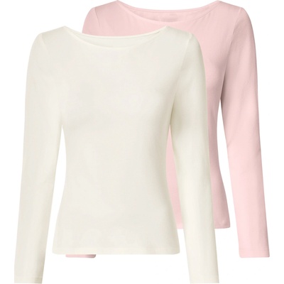 Esmara dámské triko s dlouhými rukávy 2 kusy růžová/bílá – Zboží Mobilmania