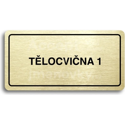 ACCEPT Piktogram TĚLOCVIČNA 1 - zlatá tabulka - černý tisk