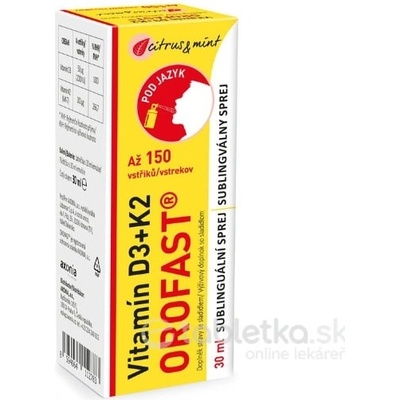 Vitamín D3+K2 OROFAST sublinguální sprej 30 ml