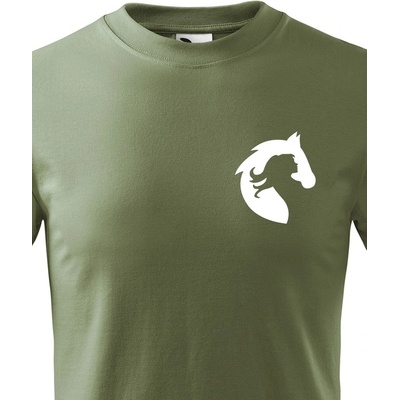 dětské tričko Srdce kůň 2 Military 69