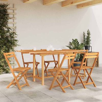 vidaXL Разтегателна градинска маса 110-160x80x75 см тиково дърво масив (363487)