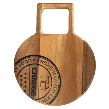 Image 1 of Horecano Дървена дъска (акация) за презентация кръгла с дръжка 25х20 cm (AWPL-IG-2520) (0108234)