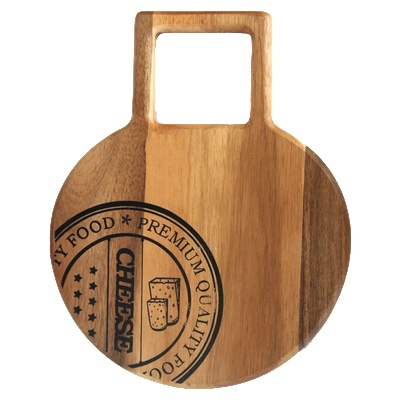 Horecano Дървена дъска (акация) за презентация кръгла с дръжка 25х20 cm (AWPL-IG-2520) (0108234)