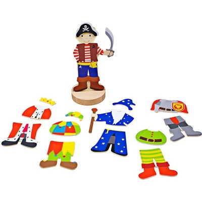 Bigjigs Toys Детска играчка Bigjigs - Магнитна кукла за обличане, приказки (BJ006)