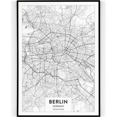 Plakát / Obraz Mapa Berlin 50 x 70 cm Pololesklý saténový papír