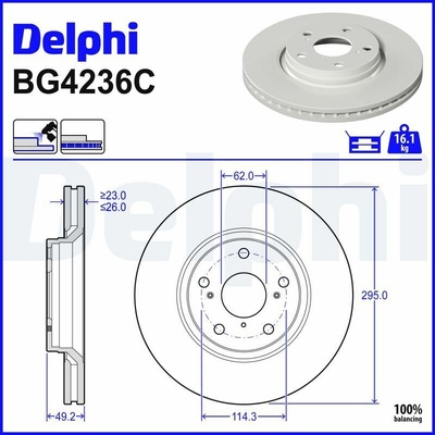 Brzdový kotúč DELPHI BG4236C