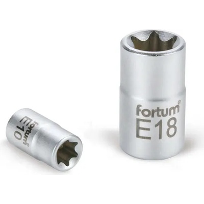 Fortum муфа, торкс, 1/2", 61CrV5, матов хром, дължина 38 мм; E14 FORTUM