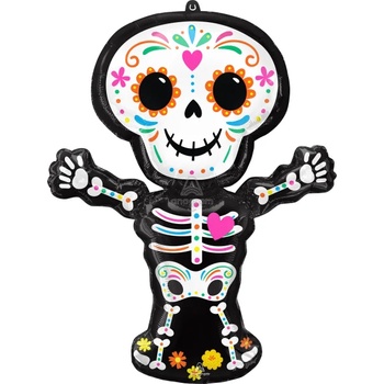 Image 1 of Amscan Фолиев балон Хелоуин - Dia de Los Muertos скелет 66 x 86 см