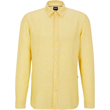 HUGO BOSS Риза Boss Men's Liam Long Sleeve Plain Shirt - Bright Yellow