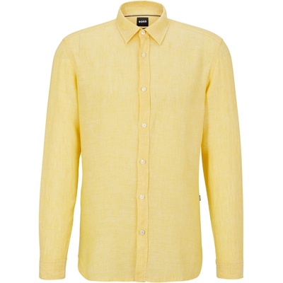 HUGO BOSS Риза Boss Men's Liam Long Sleeve Plain Shirt - Bright Yellow