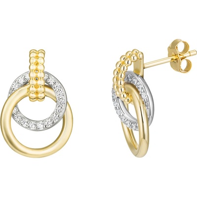 Preciosa Pozlacené stříbrné náušnice Nirvana s kubickou zirkonií Preciosa 5433Y00