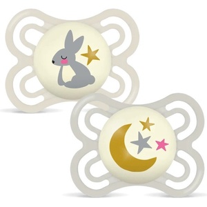 MAM Бебешка залъгалка MAM - Perfect Night, 0-6 м, 2 броя, екрю, заек/луна (100018886/BG707339 ) - ozone