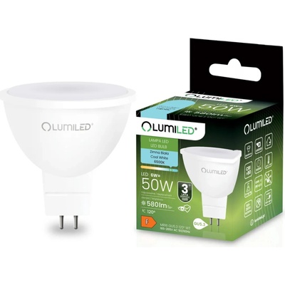 Lumiled LED žárovka GU5.3 MR16 6W = 50W 580lm 6500K Studená bílá 120° 230V