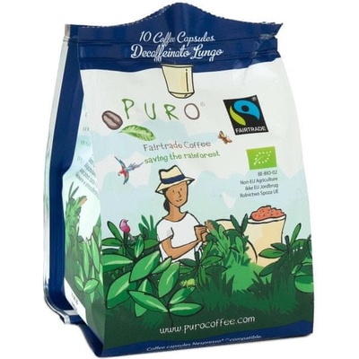Puro Fair Trade kapsle Bio bez kofeinu lungo 100 arabica 10 ks