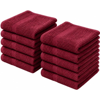 Top textil 10 ks sada dětských ručníků Ekonom 40 x 60 cm vínová
