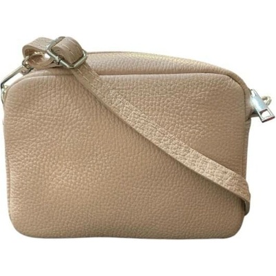Vera Pelle dámská kožená malá crossbody kabelka pudrová 1276 D68 pudrova