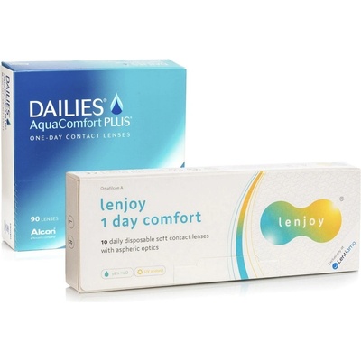 Alcon DAILIES AquaComfort Plus 90 čoček + Lenjoy 1 Day Comfort 10 čoček