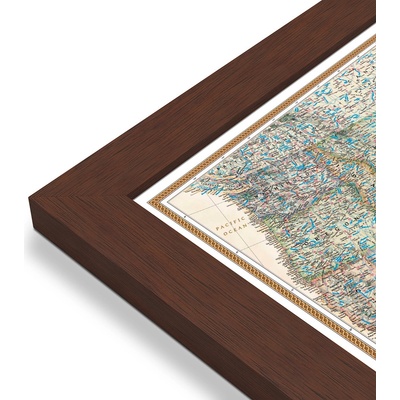 National Geographic USA - nástěnná mapa Executive 112 x 76 cm Varianta: mapa v dřevěném rámu, Provedení: Pegi tmavý ořech
