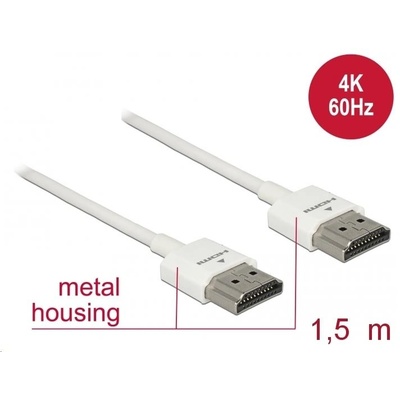 Delock Кабел HDMI v2.0, 3D 4K, M-M 1.5m, Slim Premium, Delock 85126 (85126)
