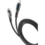 Cellularline Кабел USB-C към USB-C с дисплей 5A-100W 2м 10447