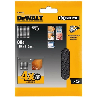DeWALT Brúsna sieťovina, suchý zips, 115 x 115 mm, P80 (5 ks) DTM3022