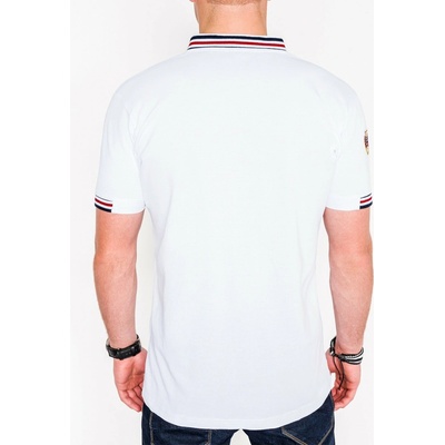 Ombre Clothing pánské polo tričko s potiskem Gravity bílé