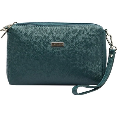 Mia More Malá tříoddílová kožená tyrkysová crossbody kabelka no. 42