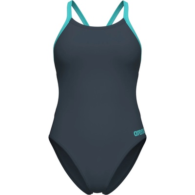 arena Дамски бански костюм Arena Women's Team Swimsuit Challenge Solid Swimsuit - Asphalt / Water - размер 40 (EU) (150-4078-1116)