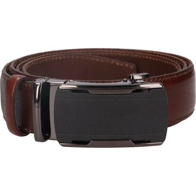 Pánský kožený opasek s automatickou sponou Belt Toro Oliver tmavě hnědá