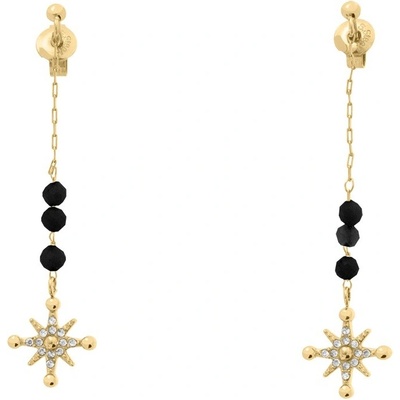 Pierre Lannier Originální visací náušnice s černými korálky Australe BJ22A6231