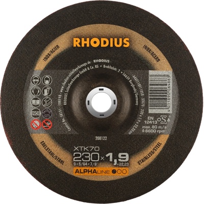 RHODIUS Extra tenký řezný kotouč XTK70 230 x 1,9 x 22,23 ALPHAline 208122