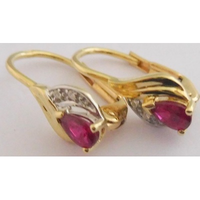 Klenoty Budín diamantové zlaté s přírodními rubíny 3830949