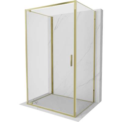 Mexen Exo-3S душ кабина 3-стенна с панти 75 x 120 см, прозрачна, златна (8181-075-120-50-00-3S)